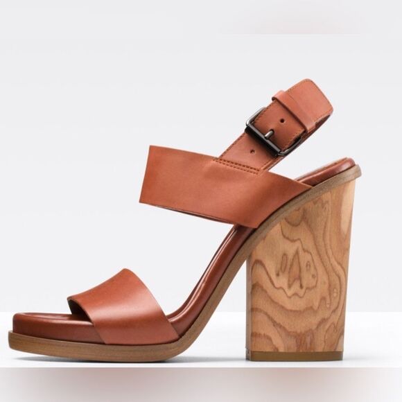 Vince Brown Platform Sandals with Chunky Heel size 8 with box and bag - Picture 13 of 17